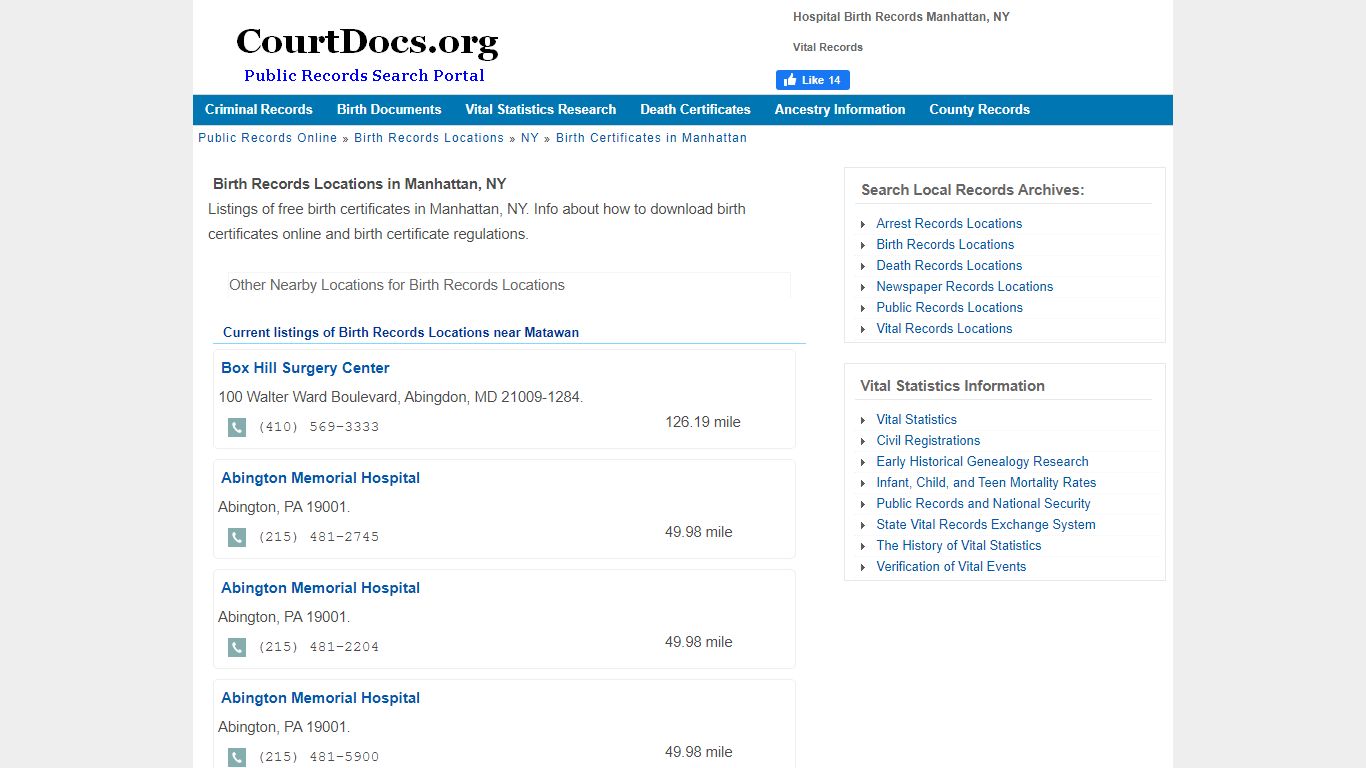 Hospital Birth Records Manhattan, NY - Vital Records